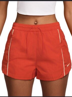 Nike Women's Orange Athletic Running Shorts with White Piping